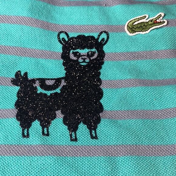 PreppyāStripedĀ AlligatorāPoloāShirt - Picture 3 of 5